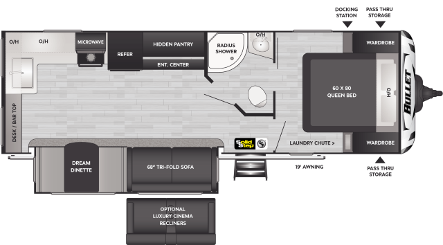 2022 KEYSTONE BULLET 258RKSWE, , floor-plans-day image number 0